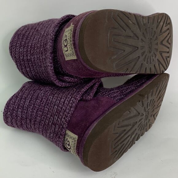 UGG Australia purple Sweater knit button boots size 5 - Picture 12 of 16